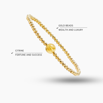 Sagittarius Golden Zodiac Citrine 2026 Bracelet REAL Gold