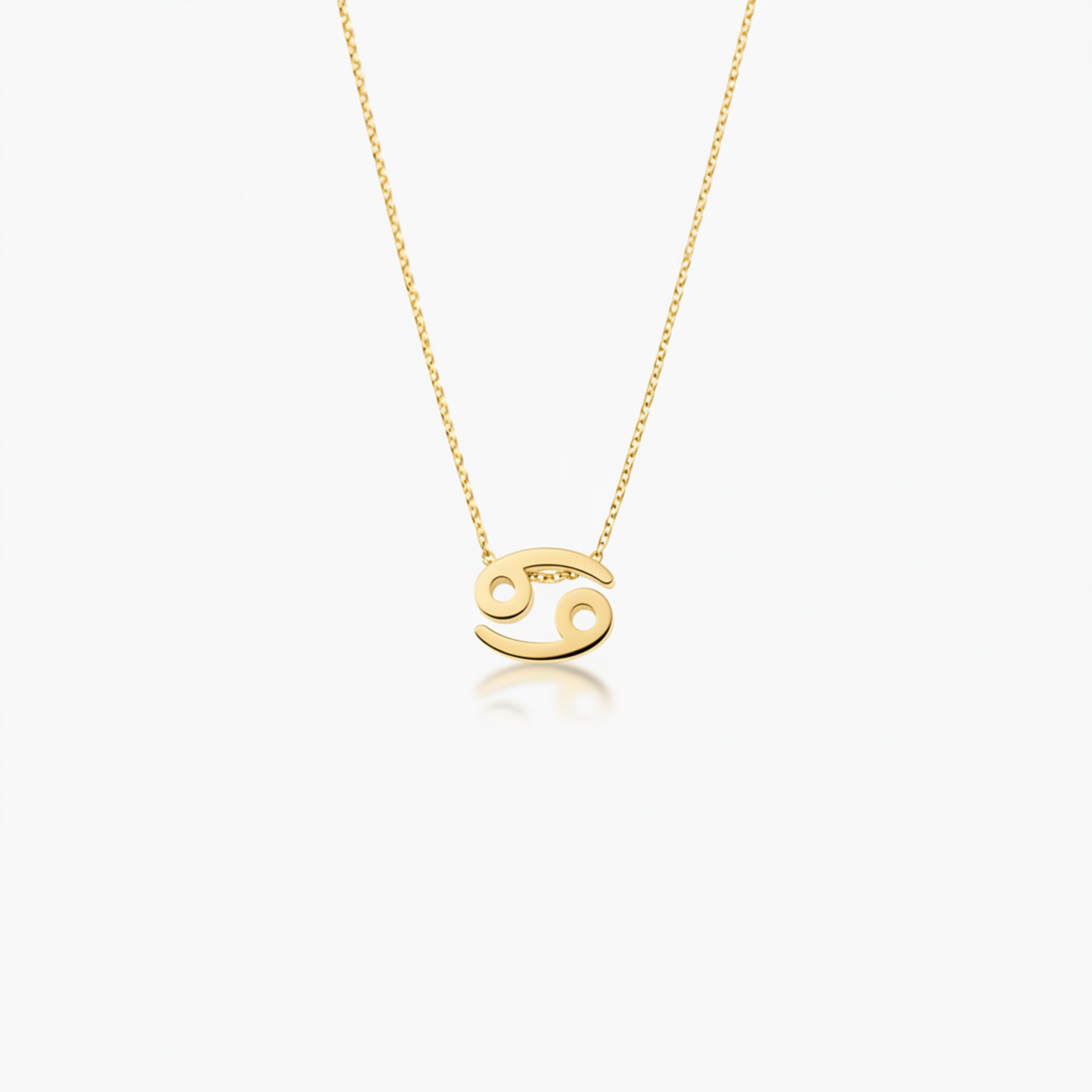 Cancer Zodiac Glyph Necklace - 24k Gold Plated