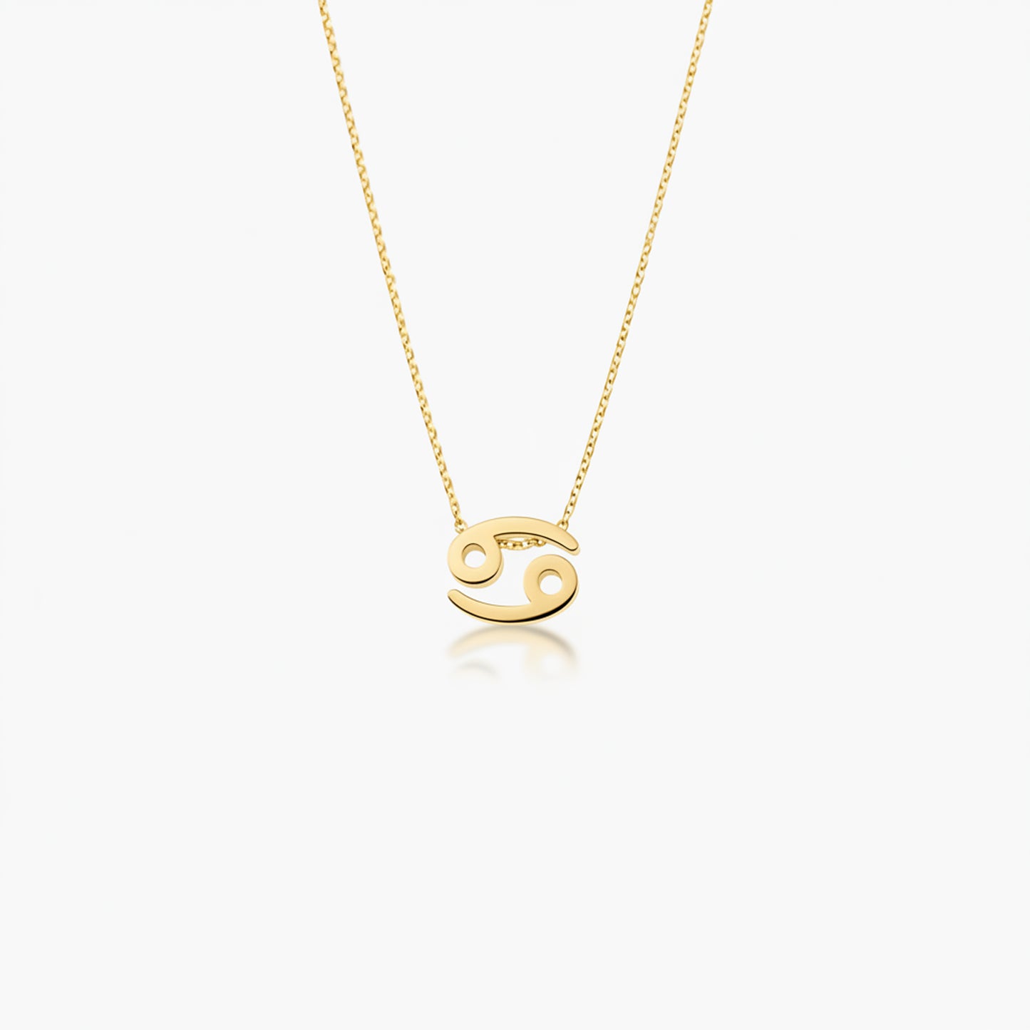 Cancer Zodiac Glyph Necklace - 24k Gold Plated