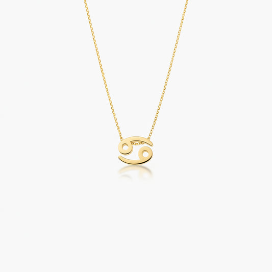 Cancer Zodiac Glyph Necklace - 24k Gold Plated