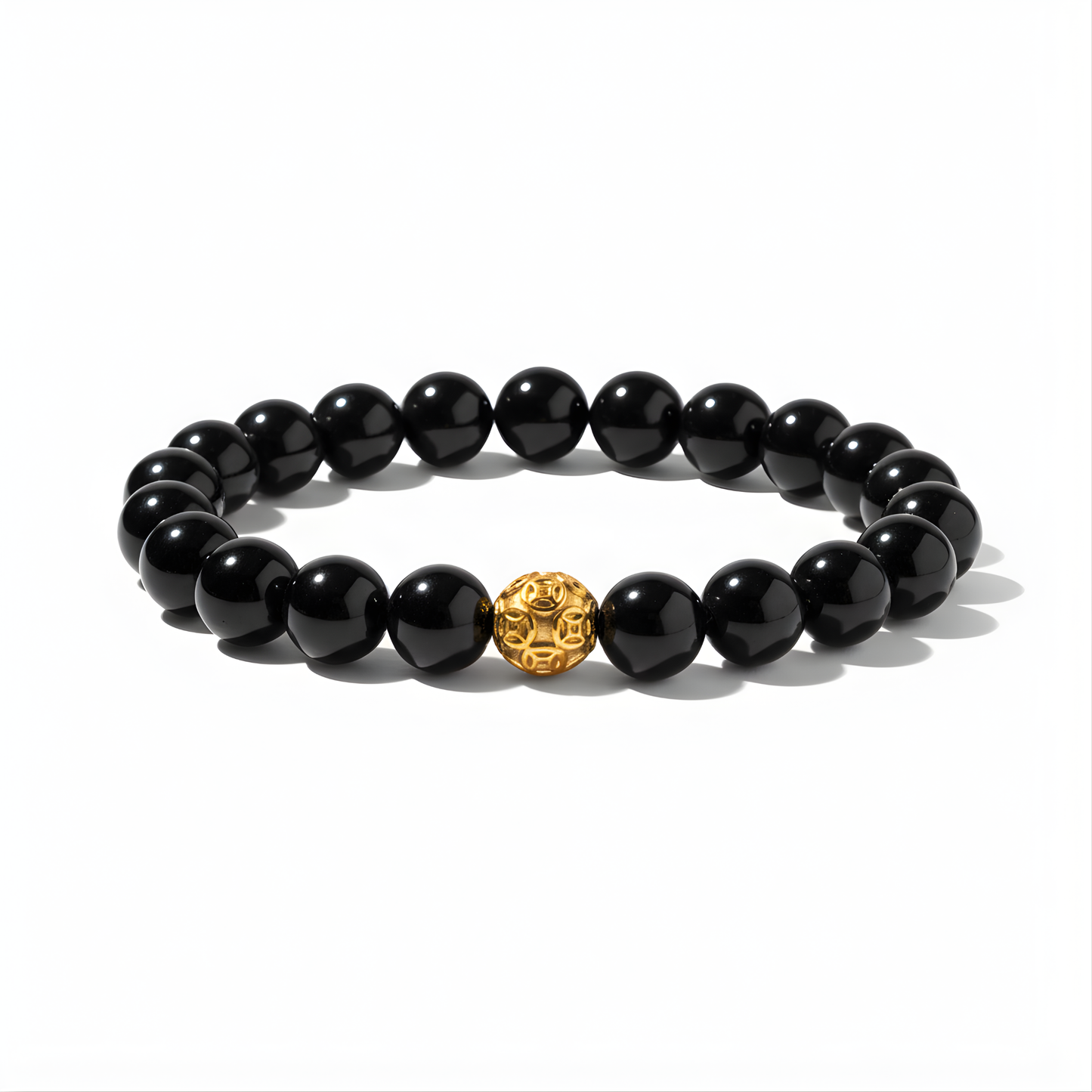 Black Obsidian Money Ball Protection Bracelet