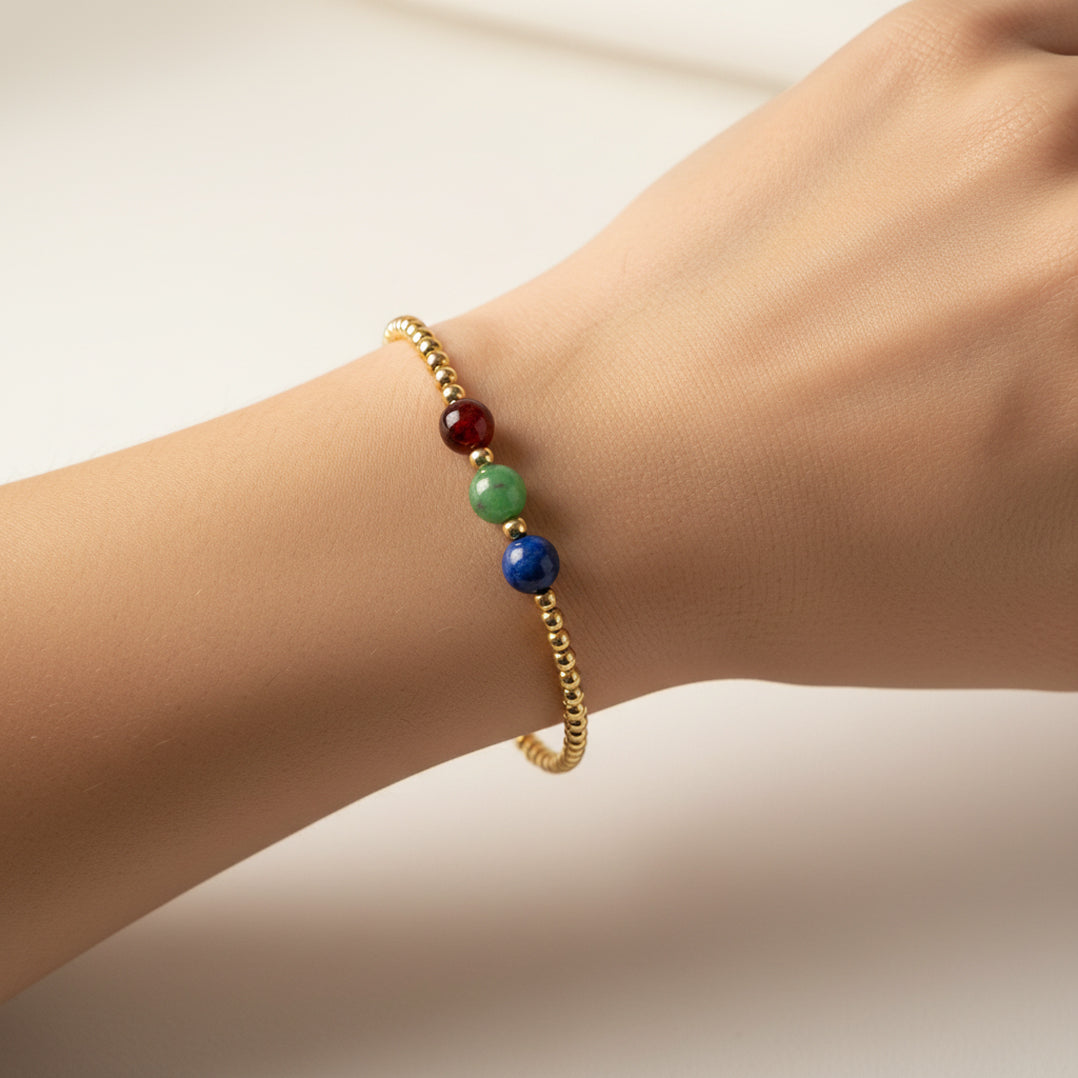 Virgo Love and Money Golden Bracelet with REAL Gold