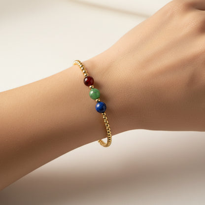 Virgo Love and Money Golden Bracelet with REAL Gold