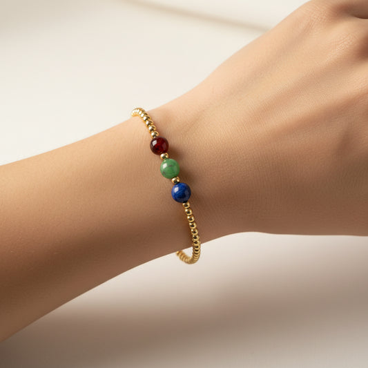 Virgo Love and Money Golden Bracelet with REAL Gold