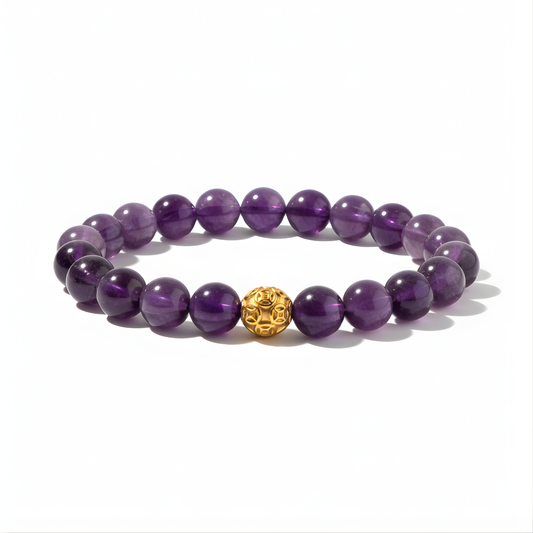 Amethyst Money Ball Grounding Bracelet