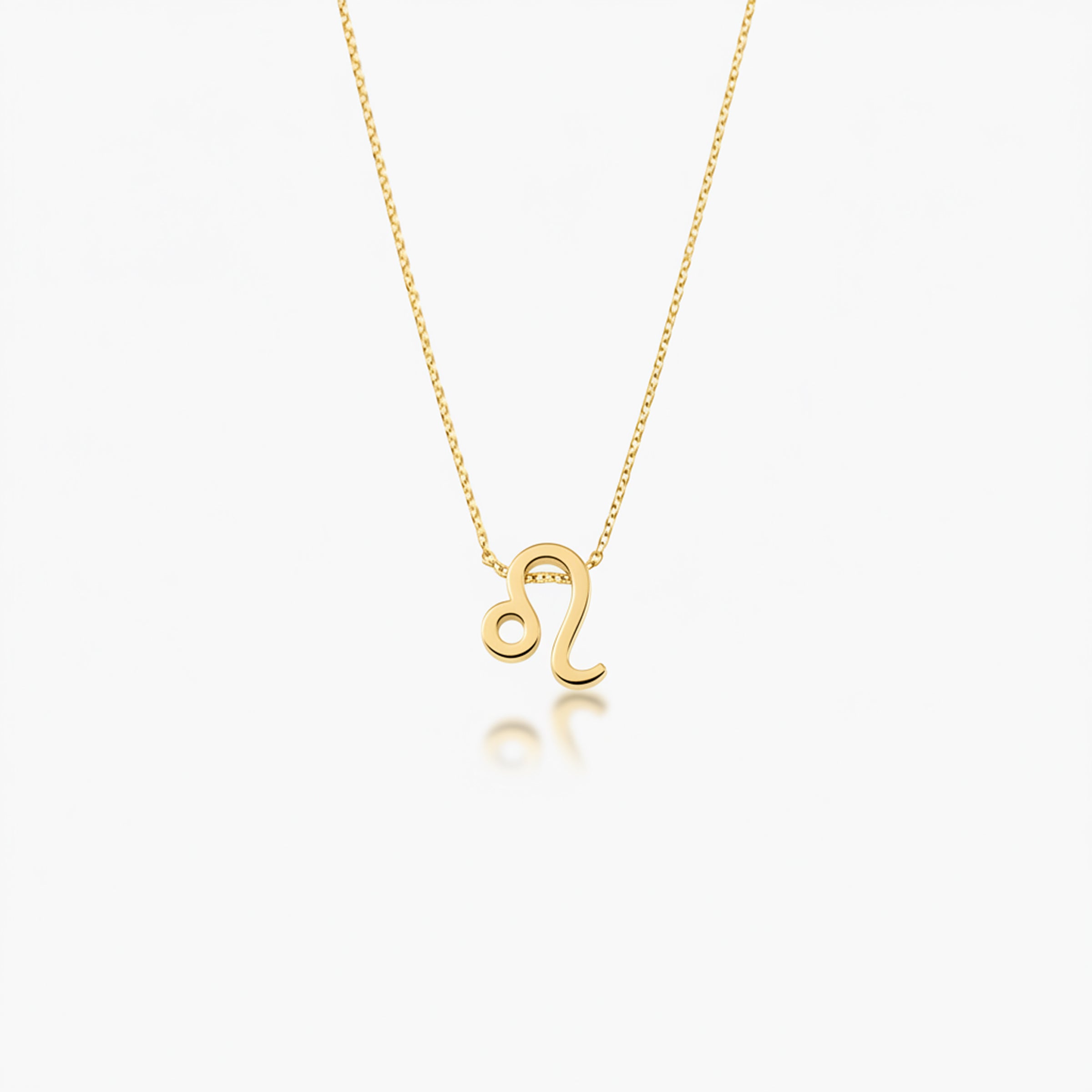 Leo Zodiac Glyph Necklace - 24k Gold Plated