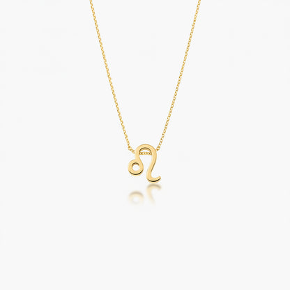 Leo Zodiac Glyph Necklace - 24k Gold Plated