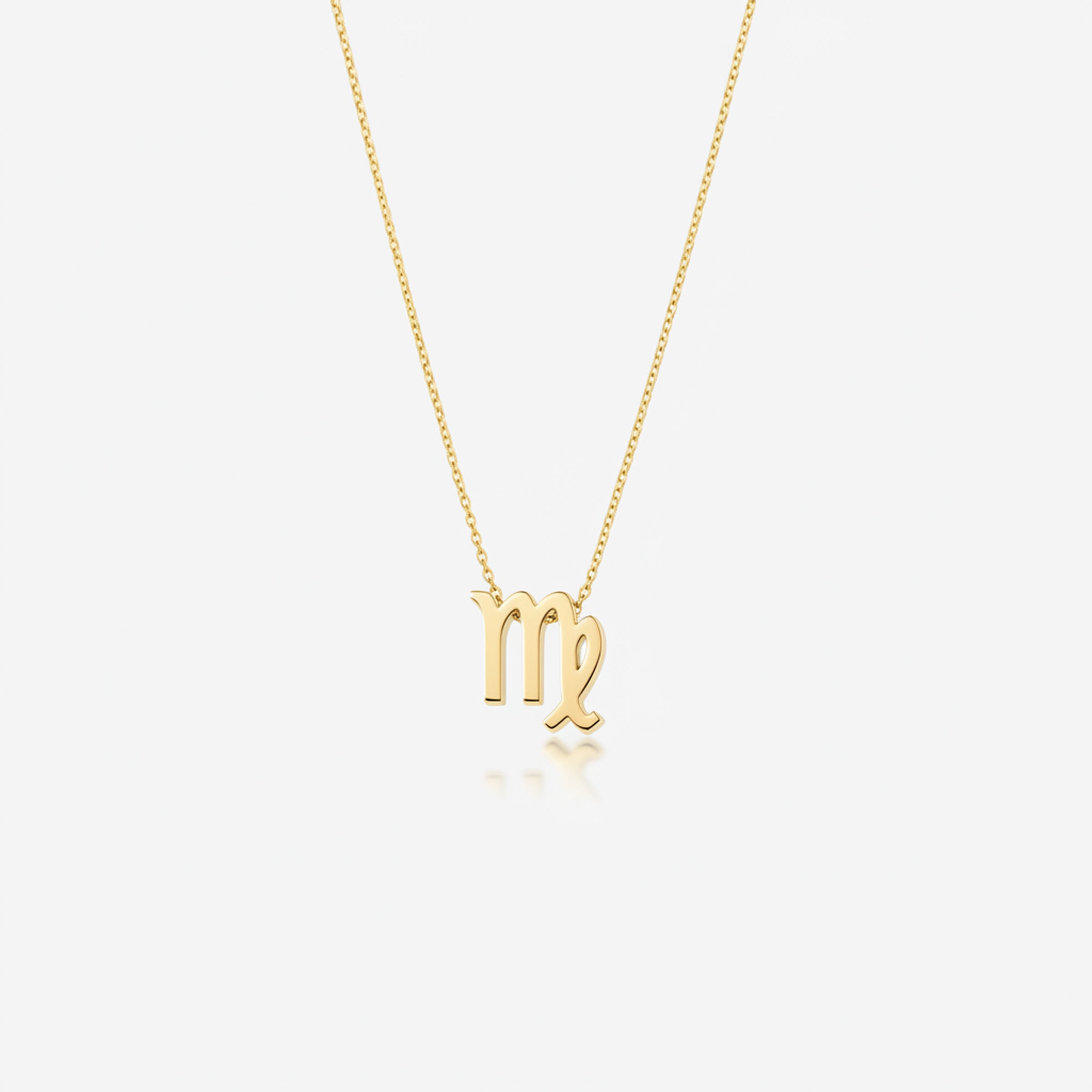 Virgo Zodiac Glyph Necklace - 24k Gold Plated
