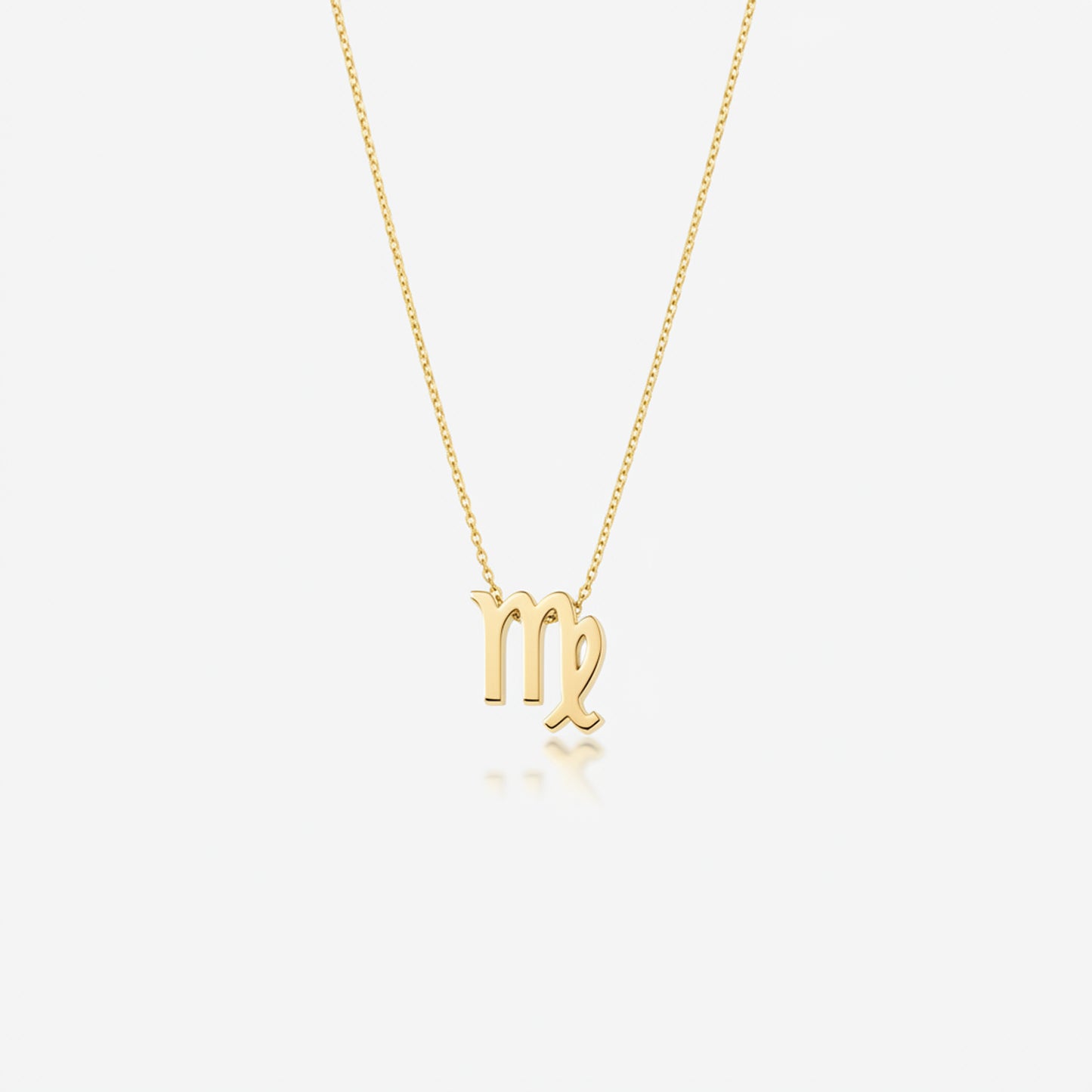 Virgo Zodiac Glyph Necklace - 24k Gold Plated