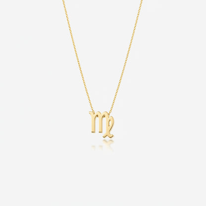 Virgo Zodiac Glyph Necklace - 24k Gold Plated
