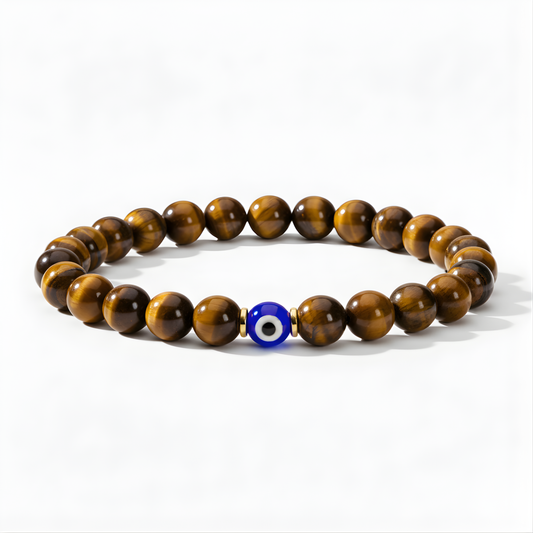 Leo Evil Eye Tigers Eye Crystal Protection Bracelet