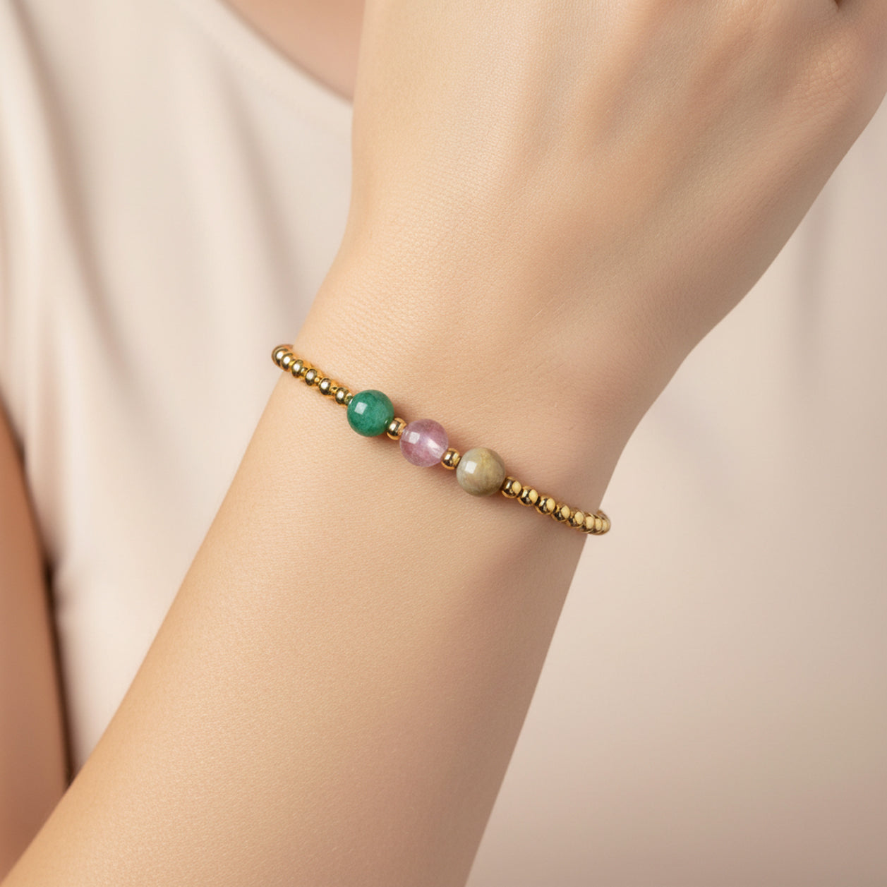 Pisces Love and Money Golden Bracelet with REAL Gold