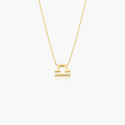 Libra Zodiac Glyph Necklace - 24k Gold Plated