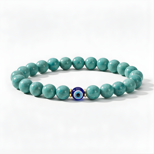 Virgo Evil Eye Amazonite Crystal Protection Bracelet