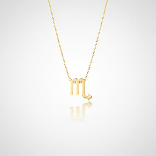 Scorpio Zodiac Glyph Necklace - 24k Gold Plated