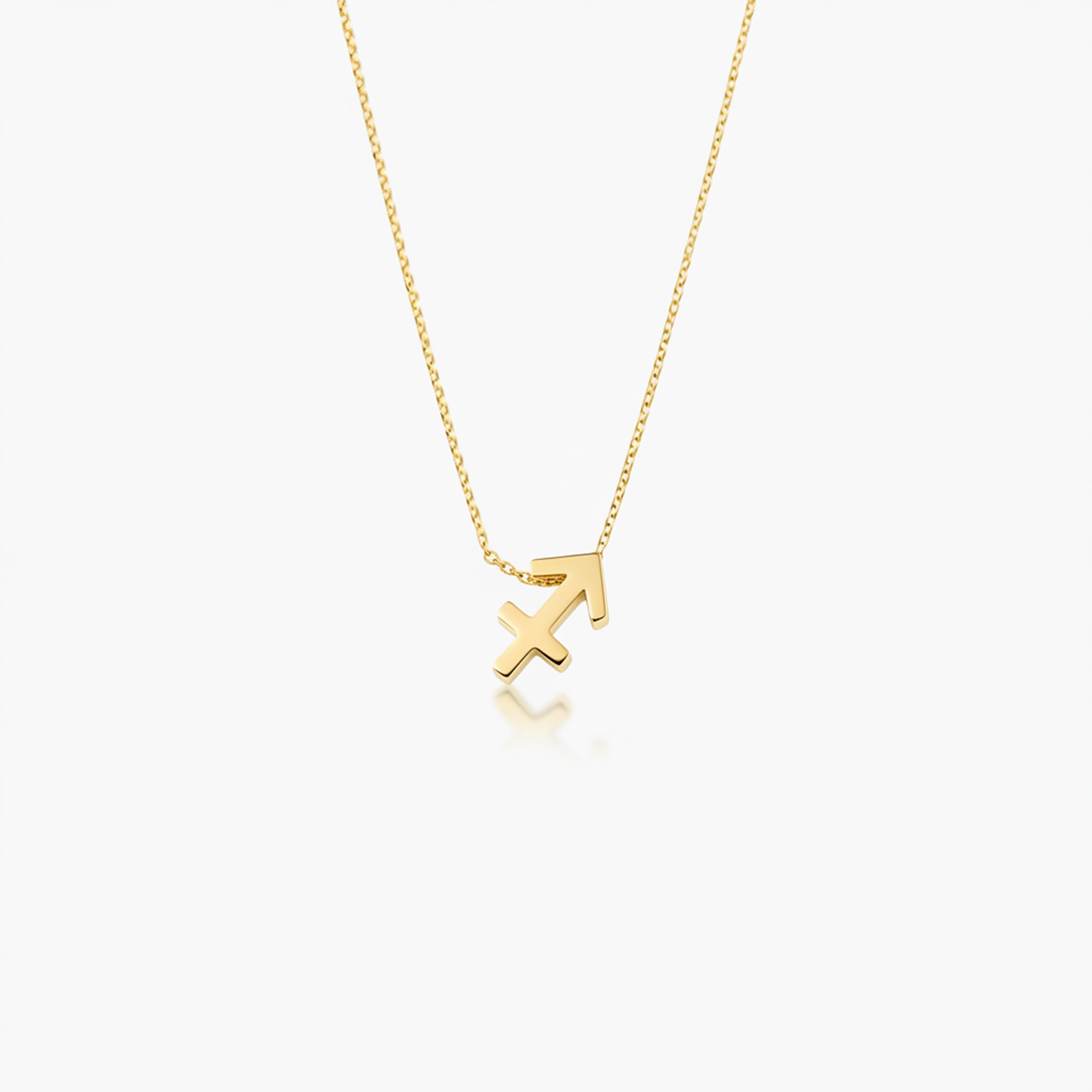 Sagittarius Zodiac Glyph Necklace - 24k Gold Plated
