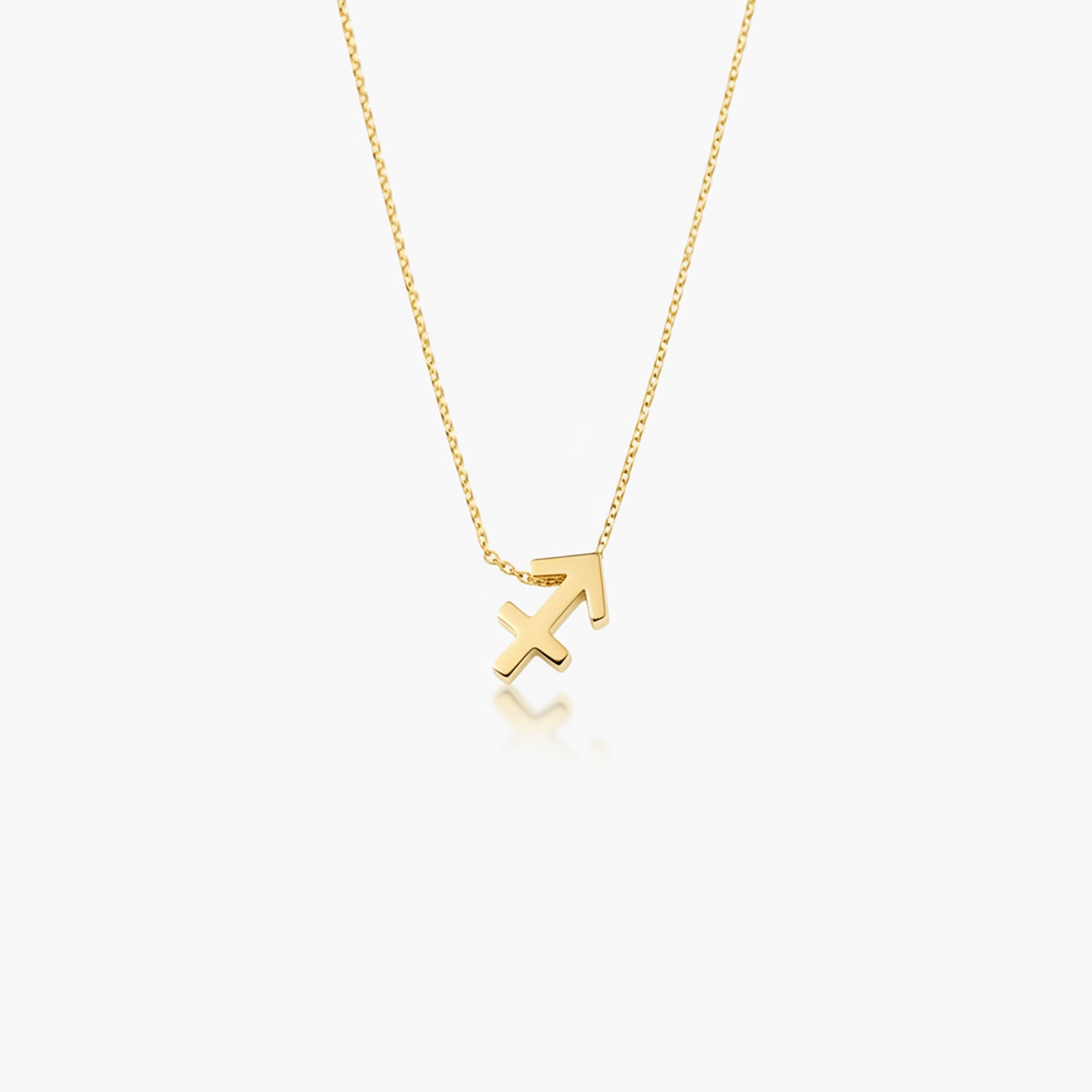 Sagittarius Zodiac Glyph Necklace - 24k Gold Plated