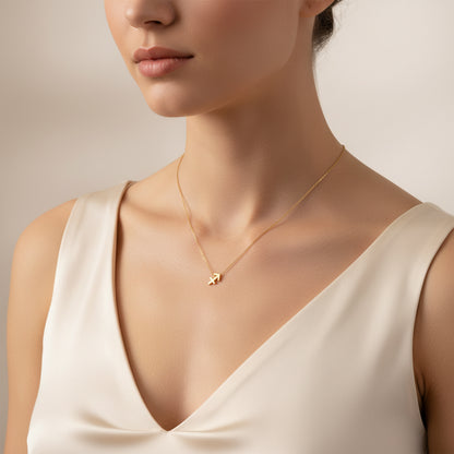 Sagittarius Zodiac Glyph Necklace - 24k Gold Plated