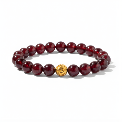 Garnet Money Ball Success Bracelet
