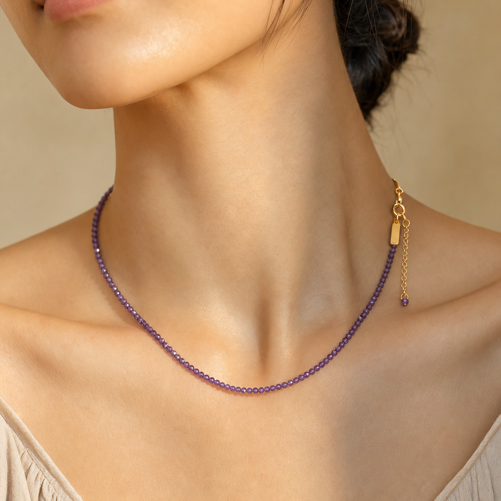 Amethyst Healing Beaded Necklace