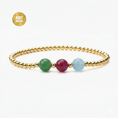 Aquarius Love and Money Golden Bracelet With REAL Gold