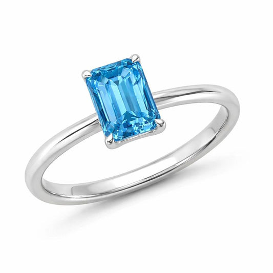 Blue Topaz Sterling Silver Ring