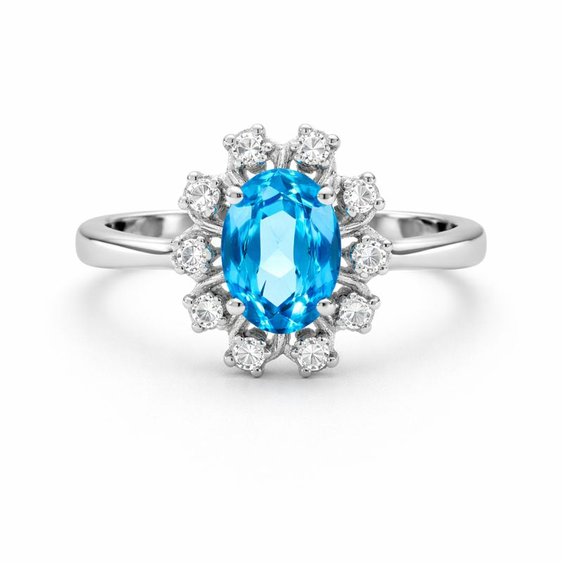 Blue Topaz Sterling Silver Ring