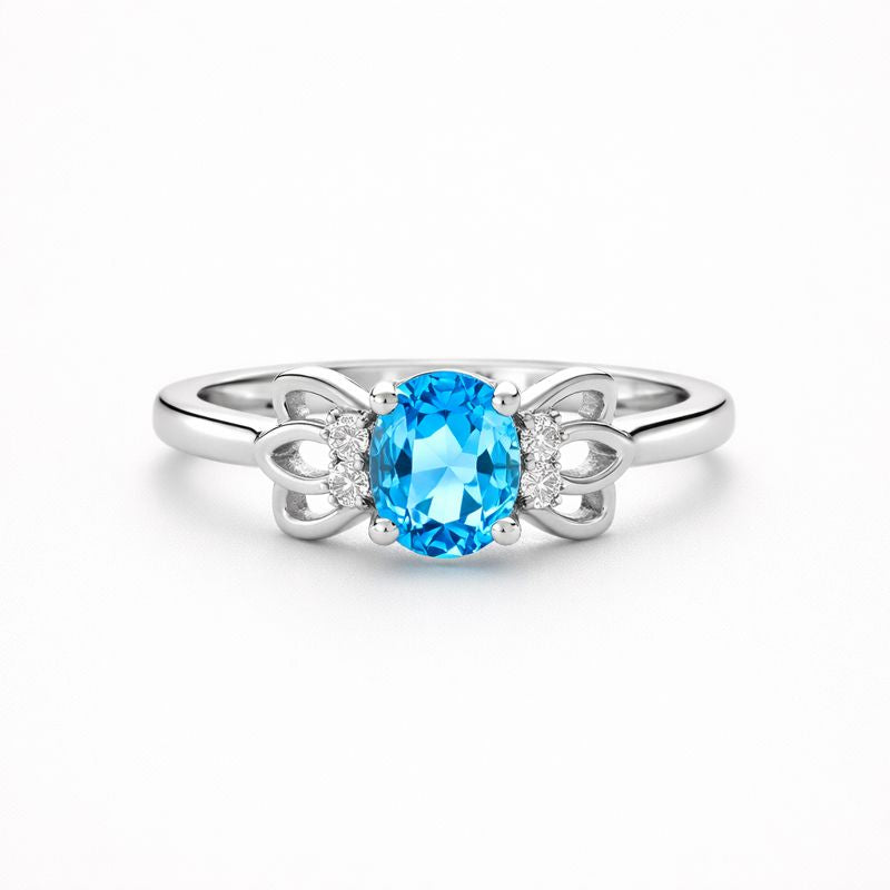 Blue Topaz Sterling Silver Ring