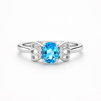 Blue Topaz Sterling Silver Ring