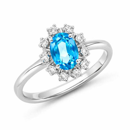 Blue Topaz Sterling Silver Ring