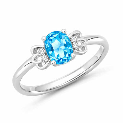 Blue Topaz Sterling Silver Ring