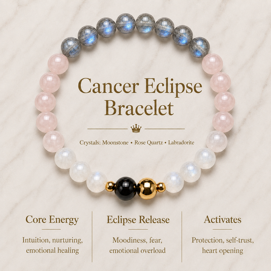 Cancer Eclipse Bracelet with REAL Gold