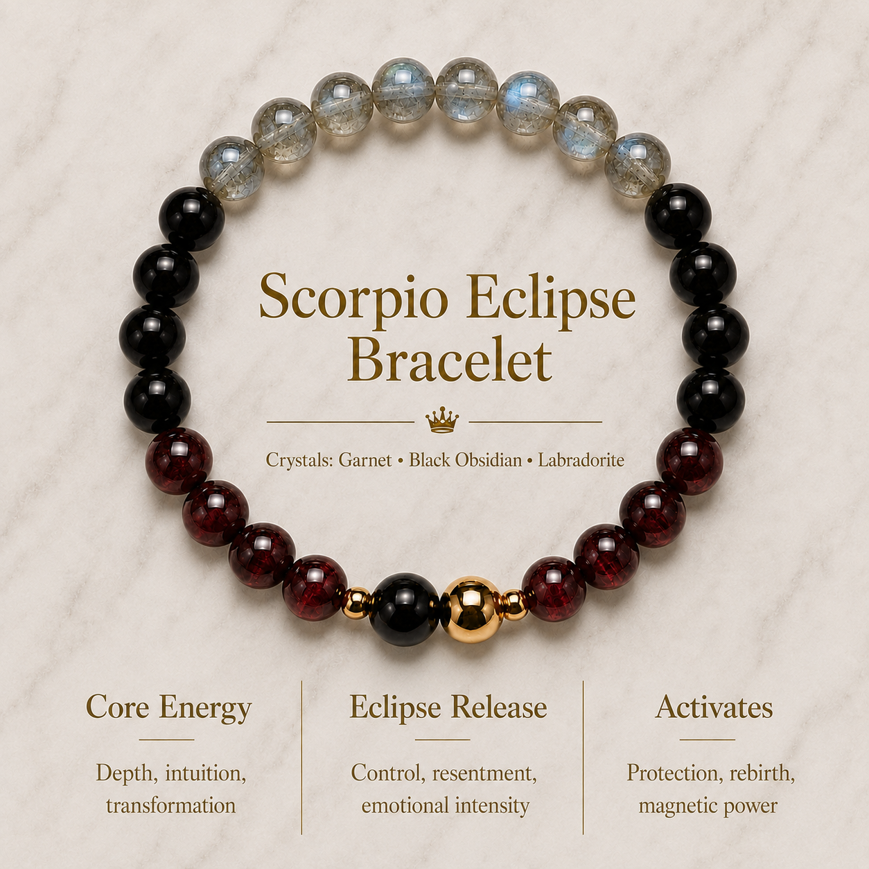 Scorpio Eclipse Bracelet with REAL Gold