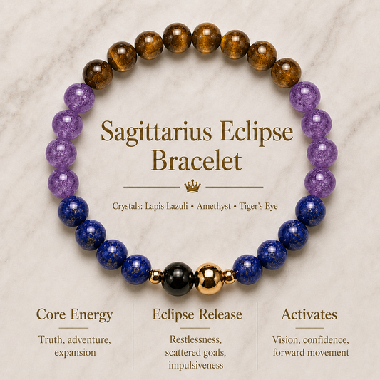 Sagittarius Eclipse Bracelet with REAL Gold