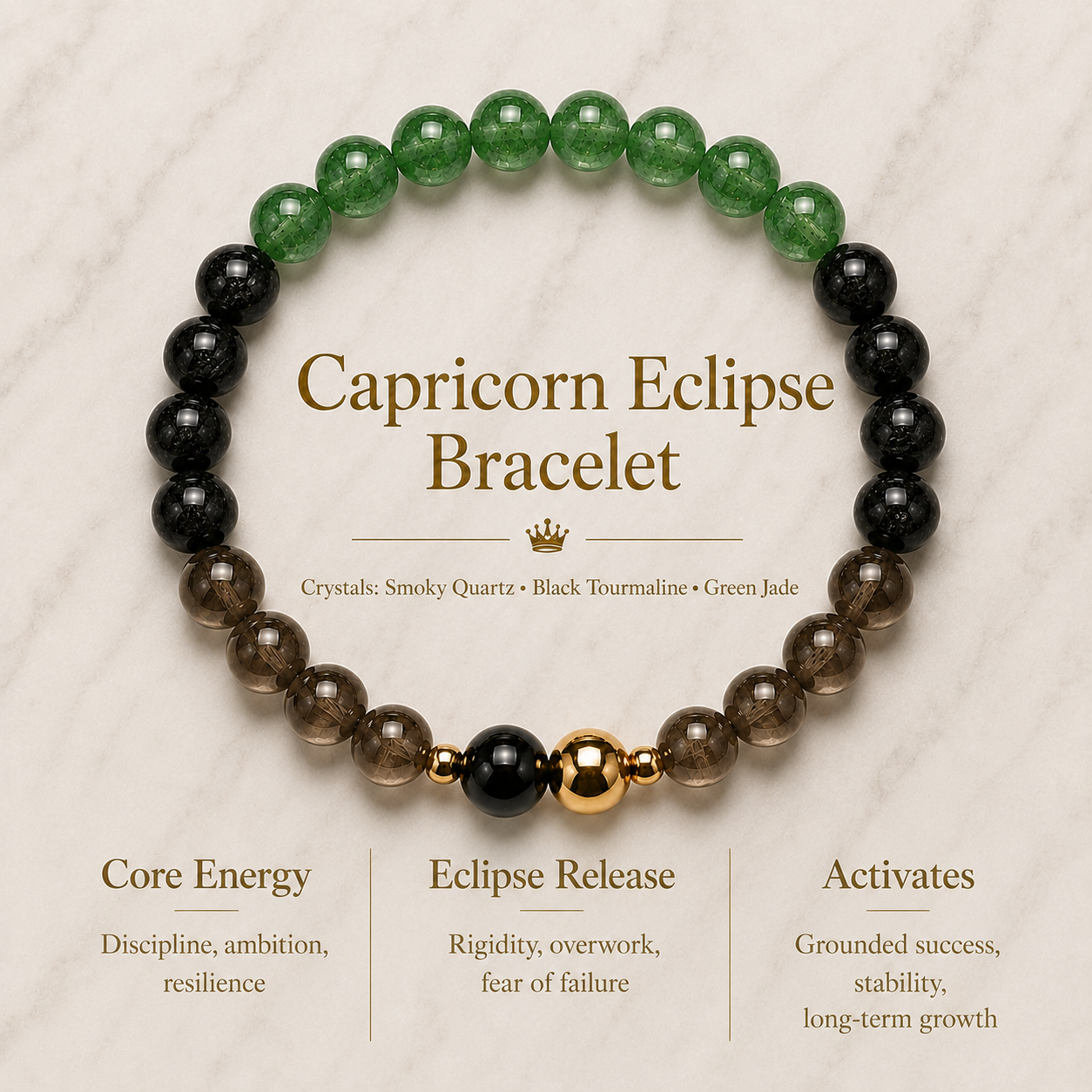 Capricorn Eclipse Bracelet with REAL Gold