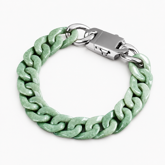 Certified Grade AA Jade Cuban Link Bracelet
