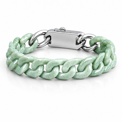 Certified Grade AA Jade Cuban Link Bracelet
