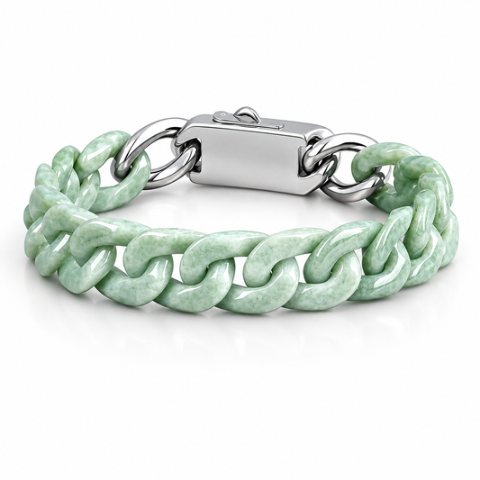 Certified Grade AA Jade Cuban Link Bracelet