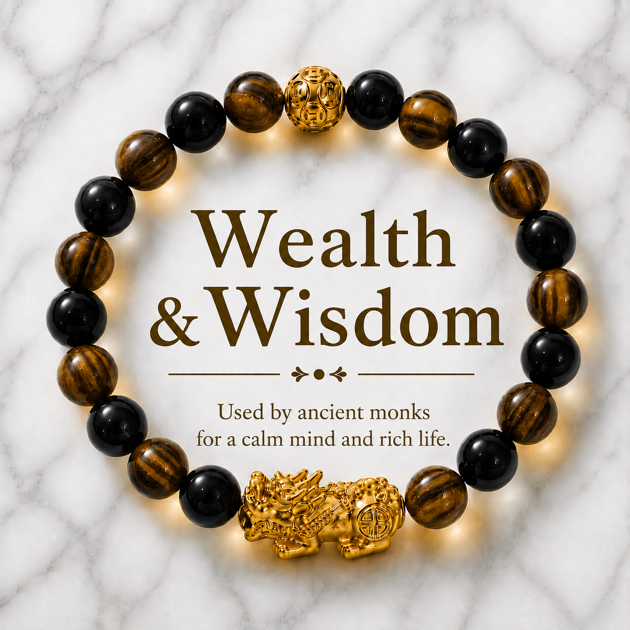 Ancient Monk's Wealth and Wisdom Bracelet