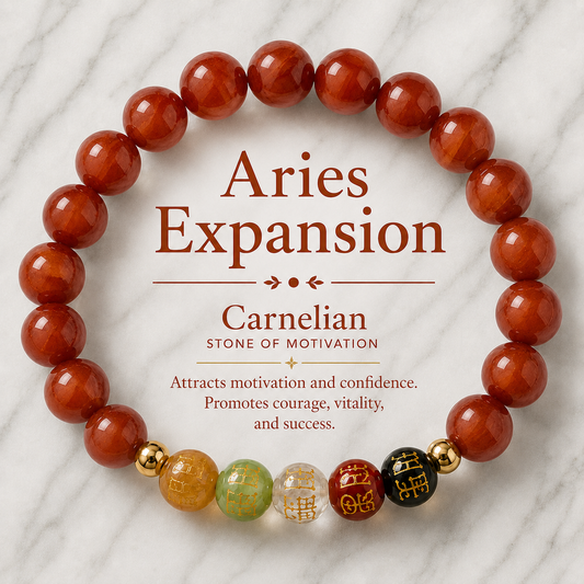 Aries Expansion Bracelet Carnelian with Real Gold