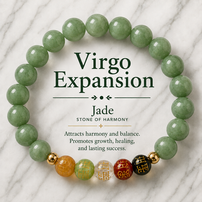 Virgo Expansion Bracelet Jade with Real Gold