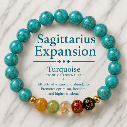Sagittarius Expansion Bracelet Turquoise with Real Gold
