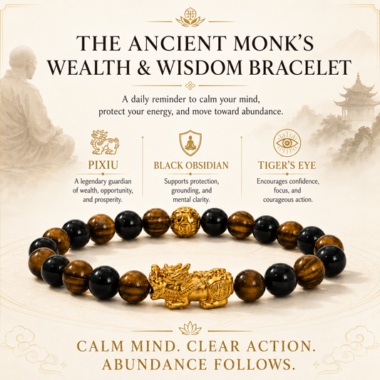 Ancient Monk's Wealth and Wisdom Bracelet