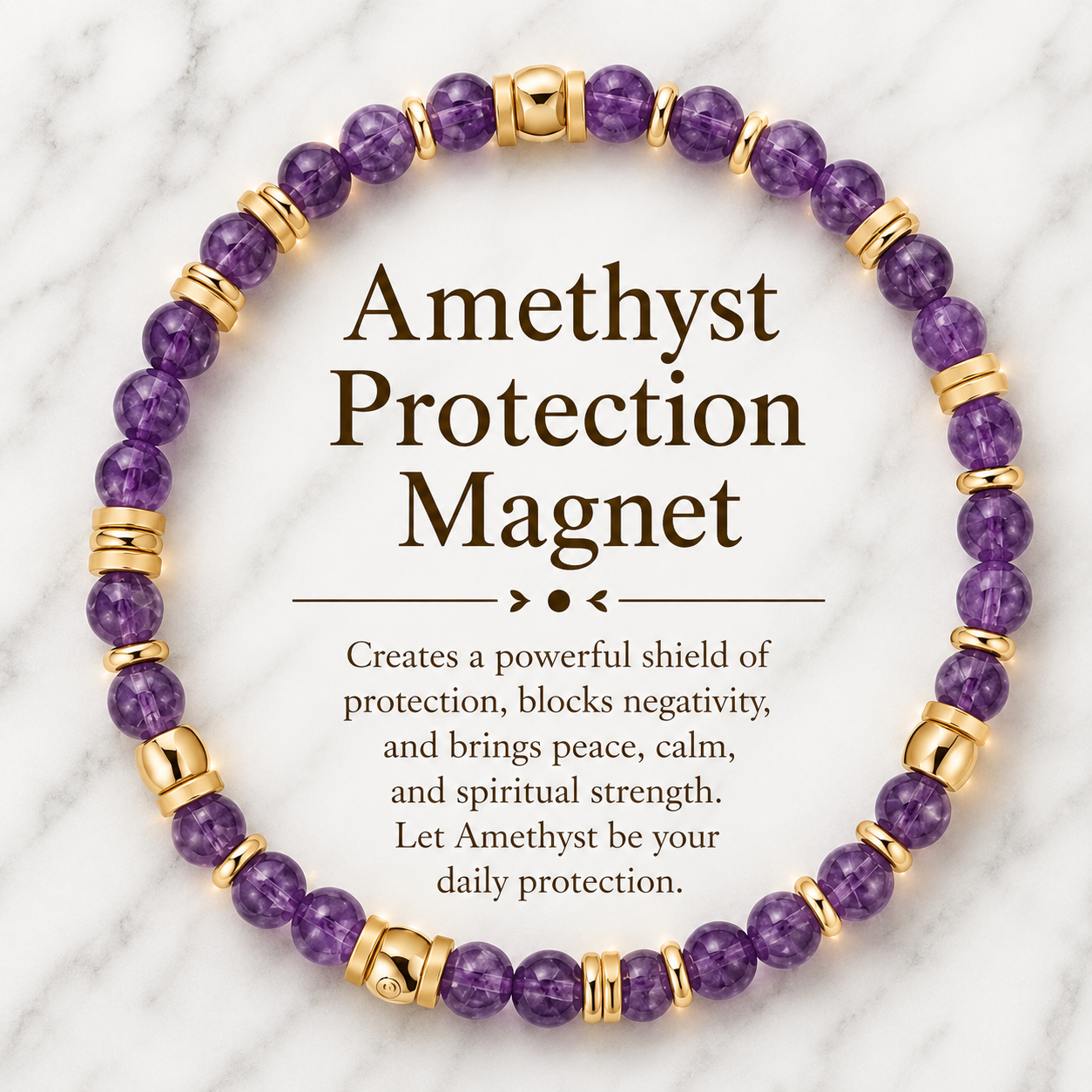 Amethyst Protection Magnet Bracelet