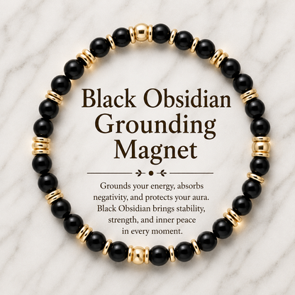 Black Obsidian Grounding Magnet Bracelet