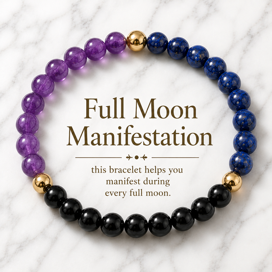 Full Moon Manifestation Bracelet with Real Gold