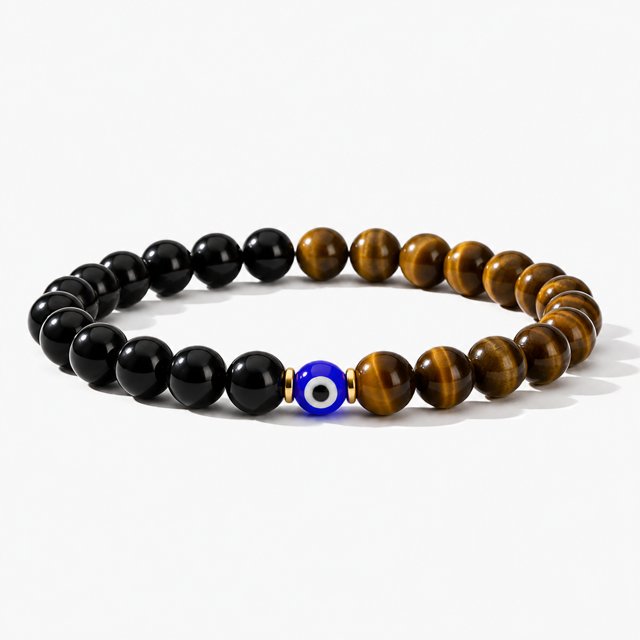 Magnetic Love Return Bracelet Tiger's Eye Black Obsidian Evil Eye Protection
