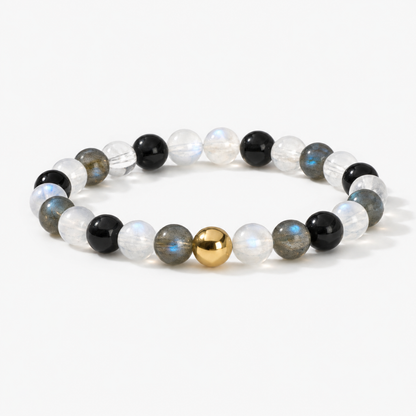 Wish Fulfillment New Moon Energy Bracelet with REAL Gold