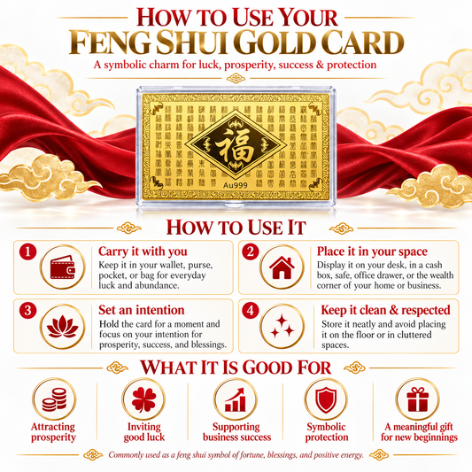 The Golden Card of Fortune and Wealth REAL 24k Gold
