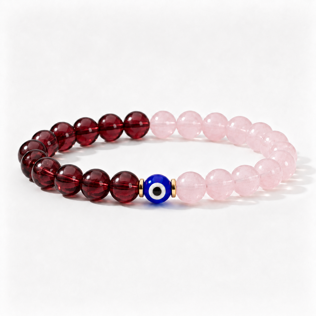 Blood Moon Love Renewal Garnet and Rose Quartz Bracelet